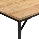 Tavolo Pranzo 110x55x75cm Legno Massello Mango Grezzo e Ferro