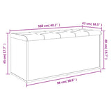 Panca Portaoggetti Nera 102x42x45 cm in Legno Multistrato