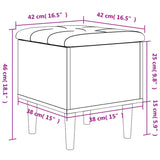 Panca Portaoggetti Nera 42x42x46 cm in Legno Multistrato