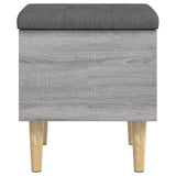 Panca Portaoggetti Grigio Sonoma 42x42x46 cm Legno Multistrato