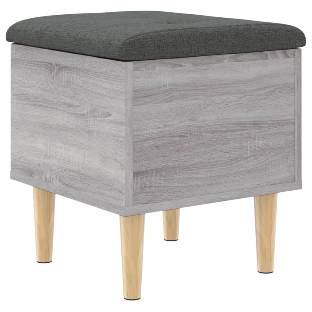 Panca Portaoggetti Grigio Sonoma 42x42x46 cm Legno Multistrato