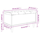 Panca Portaoggetti Rovere Fumo 82x42x46 cm Legno Multistrato