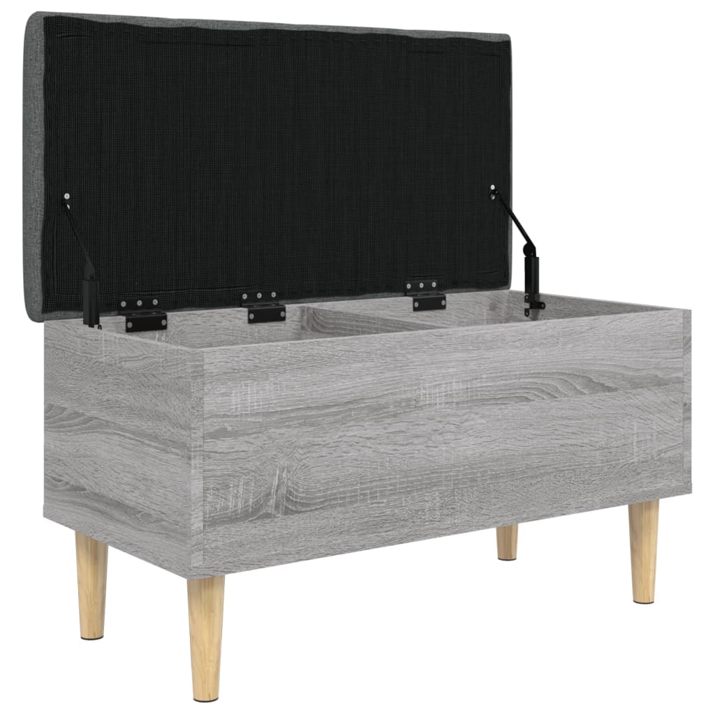 Panca Portaoggetti Grigio Sonoma 82x42x46 cm Legno Multistrato