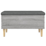 Panca Portaoggetti Grigio Sonoma 82x42x46 cm Legno Multistrato