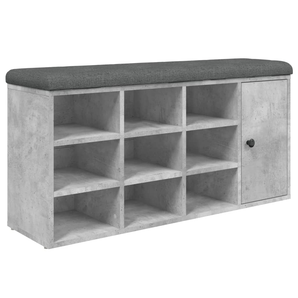 Panca Porta Scarpe Grigio Cemento 102x32x50cm Legno Multistrato