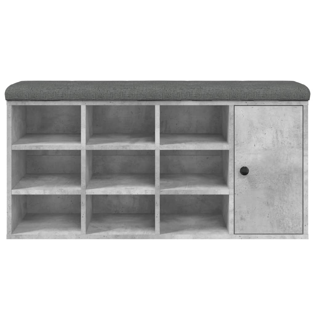 Panca Porta Scarpe Grigio Cemento 102x32x50cm Legno Multistrato