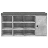 Panca Porta Scarpe Grigio Cemento 102x32x50cm Legno Multistrato