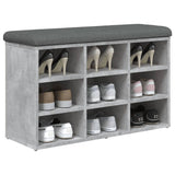 Panca Porta Scarpe Grigio Cemento 82x32x50cm Legno Multistrato