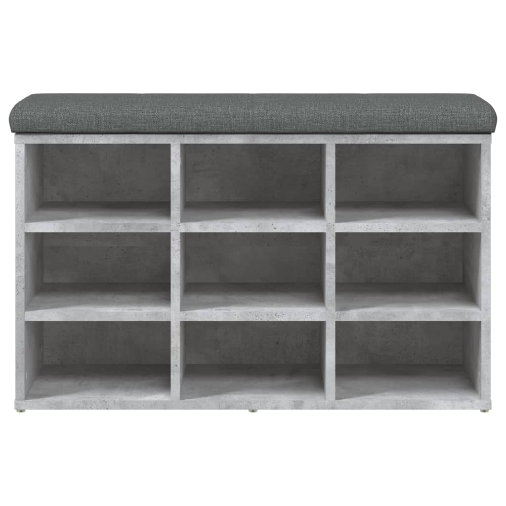 Panca Porta Scarpe Grigio Cemento 82x32x50cm Legno Multistrato