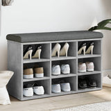 Panca Porta Scarpe Grigio Cemento 82x32x50cm Legno Multistrato