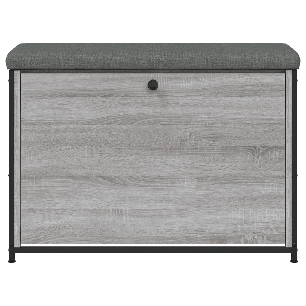 Panca Portascarpe Cassetto Ribaltabile Grigio Sonoma 82x32x56cm