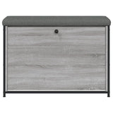 Panca Portascarpe Cassetto Ribaltabile Grigio Sonoma 82x32x56cm