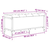 Panca Portaoggetti Nera 102x42x45 cm in Legno Multistrato