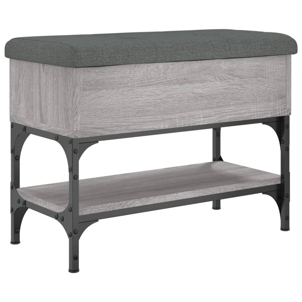 Panca Porta Scarpe Grigio Sonoma 62x32x45 cm Legno Multistrato