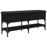 Panca Porta Scarpe Nera 102x32x45 cm in Legno Multistrato