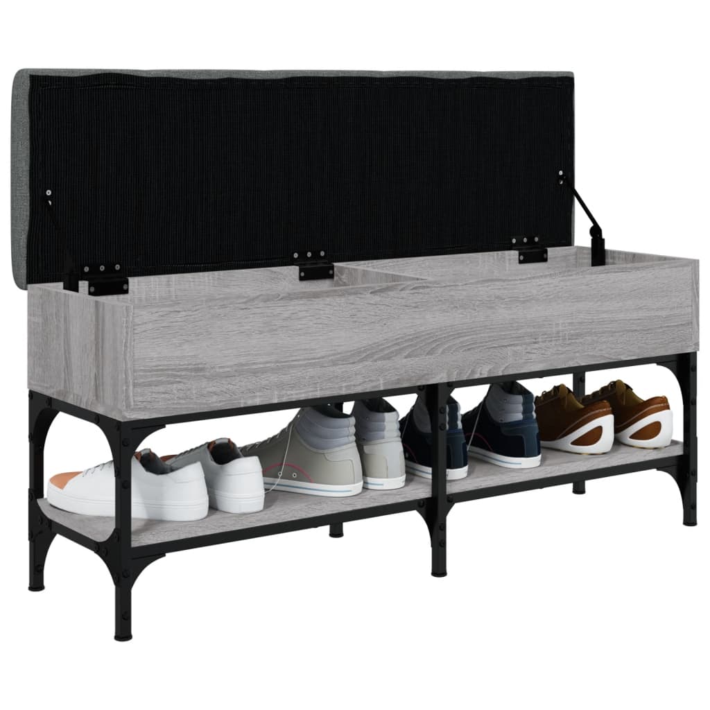 Panca Porta Scarpe Grigio Sonoma 102x32x45 cm Legno Multistrato