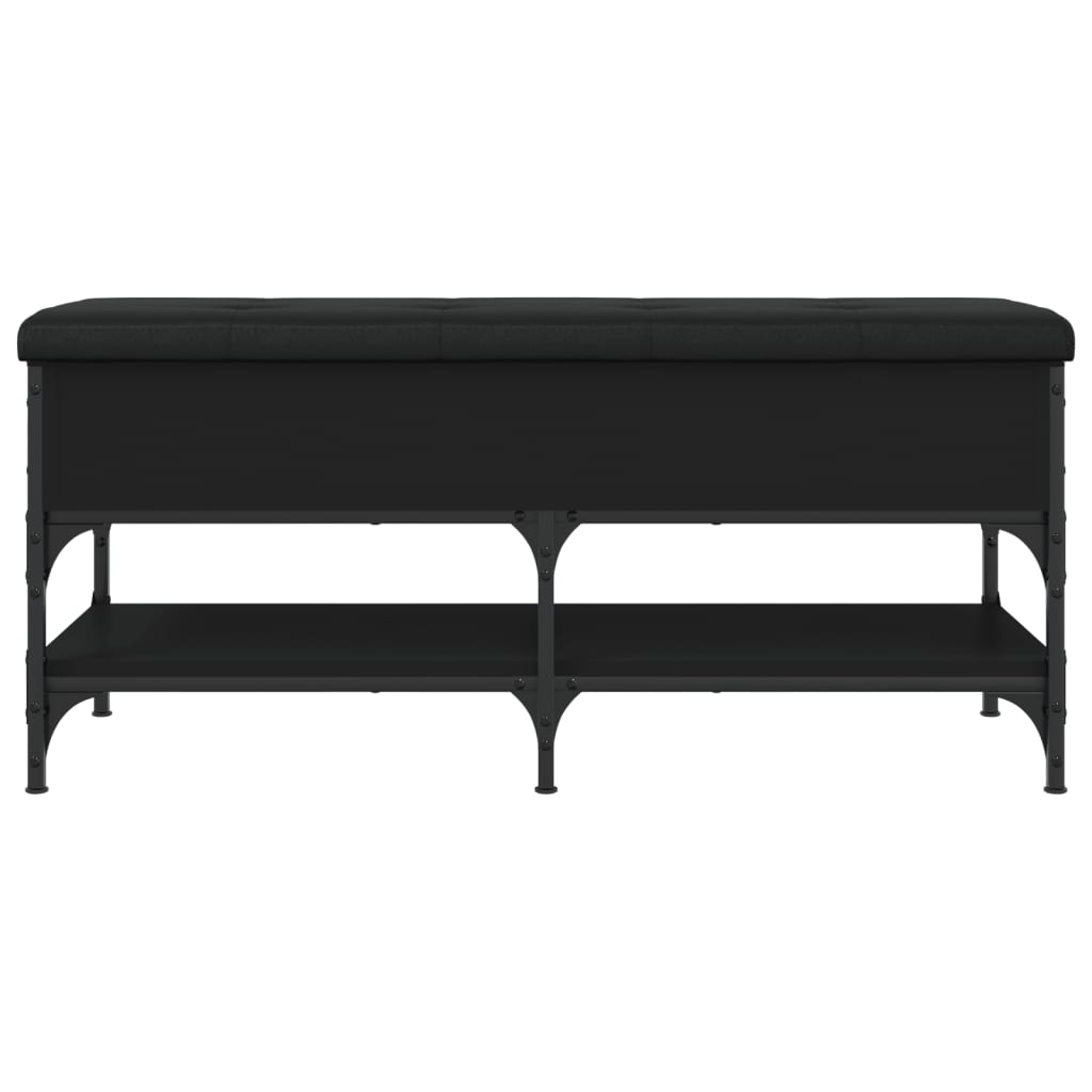 Panca Porta Scarpe Nera 102x42x45 cm in Legno Multistrato