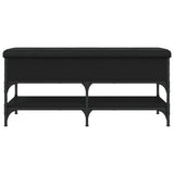 Panca Porta Scarpe Nera 102x42x45 cm in Legno Multistrato