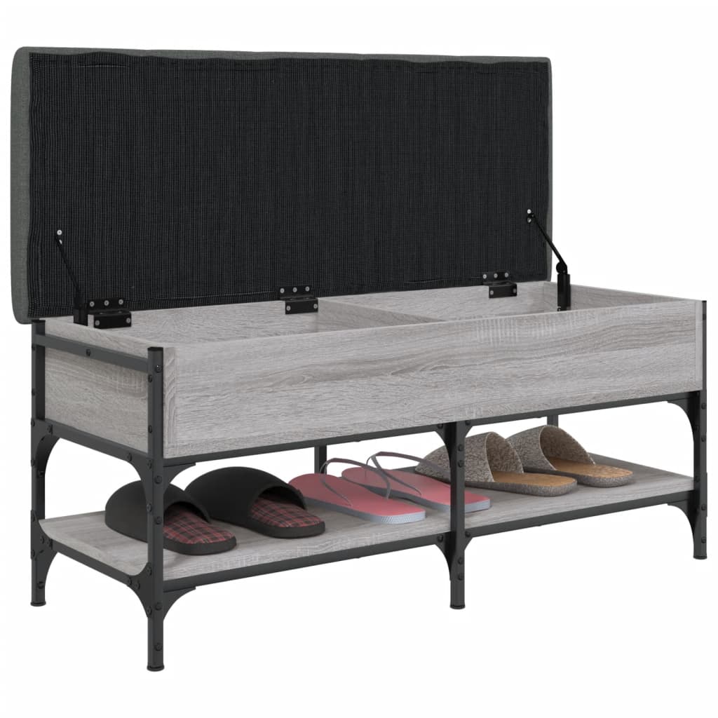 Panca Porta Scarpe Grigio Sonoma 102x42x45 cm Legno Multistrato