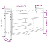 Panca Porta Scarpe Rovere Sonoma 85,5x32x57,5 cm