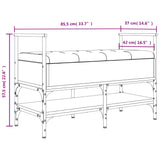 Panca Portaoggetti Nera 85,5x42x57,5 cm in Legno Multistrato