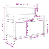 Panca Portaoggetti Nera 85,5x42x73,5 cm in Legno Multistrato