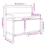 Panca Portaoggetti Grigio Sonoma 85,5x42x73,5 cm Multistrato