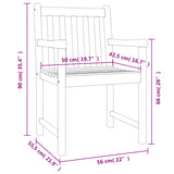 Sedie da Giardino 4 pz 56x55,5x90 cm Legno Massello di Acacia