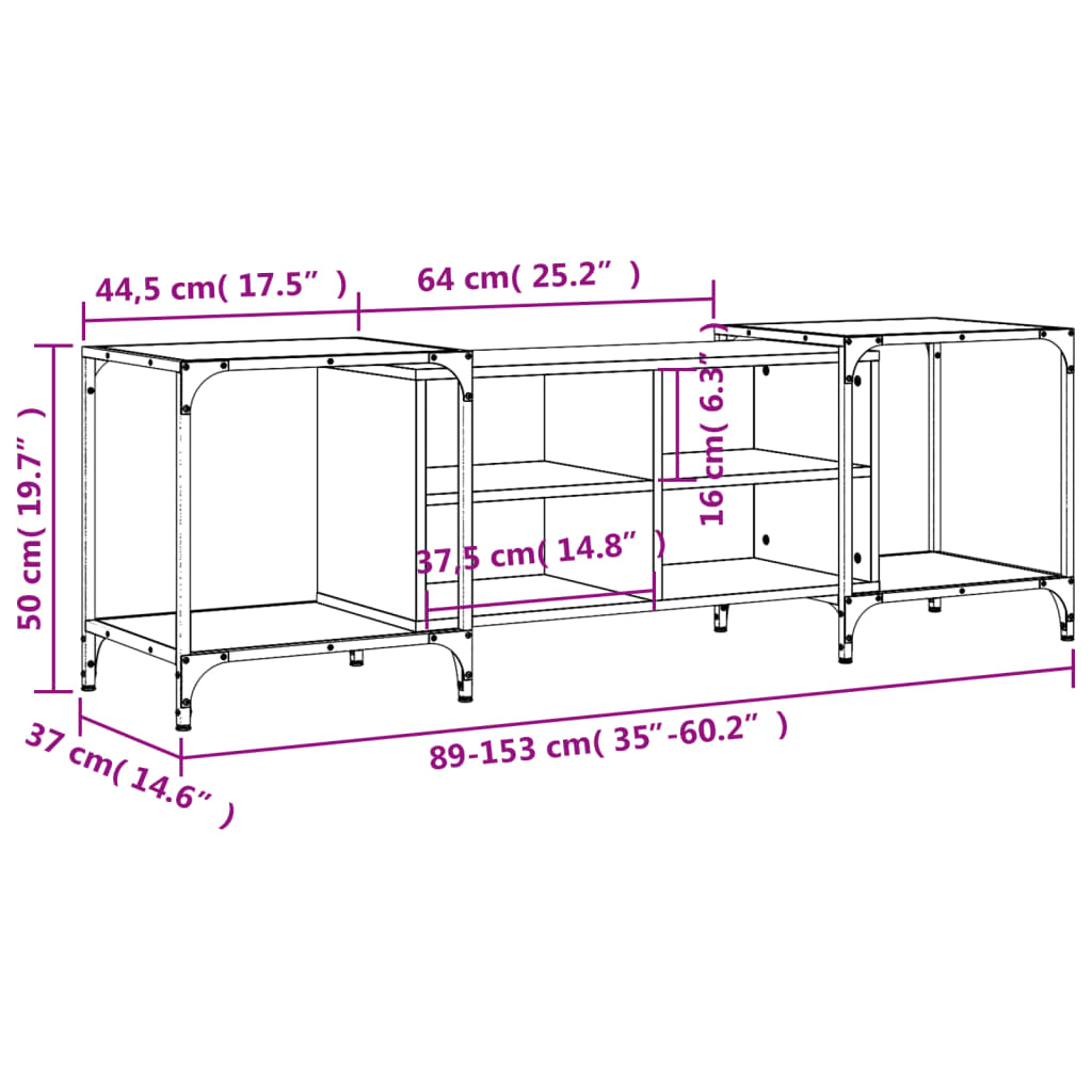 Mobile Porta TV Nero 153x37x50 cm in Legno Multistrato