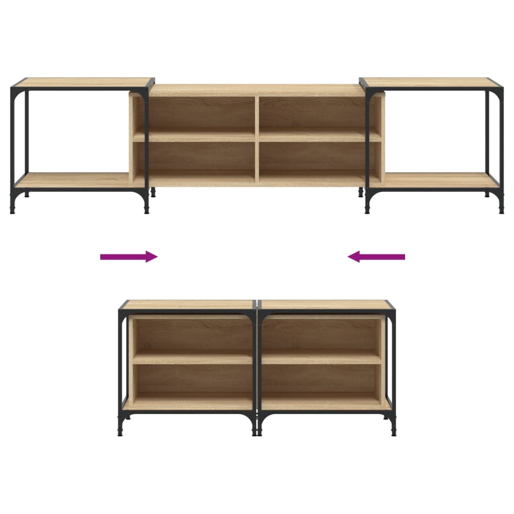 Mobile Porta TV Rovere Sonoma 203x37x50 cm in Legno Multistrato