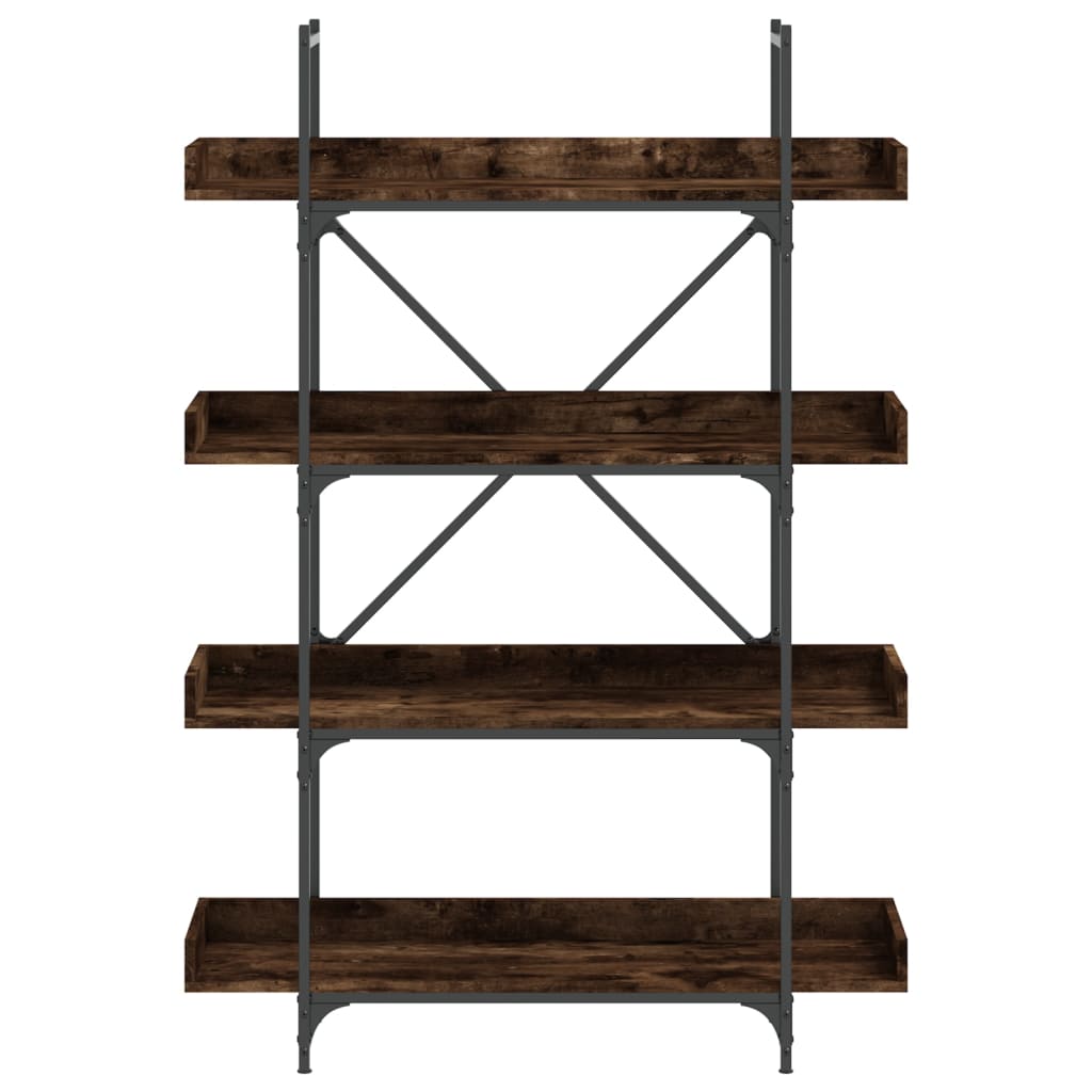 Libreria 4 Ripiani Rovere Fumo 100x33x145,5cm Legno Multistrato