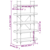 Libreria a 5 Ripiani Nera 100x33x180,5 cm in Legno Multistrato