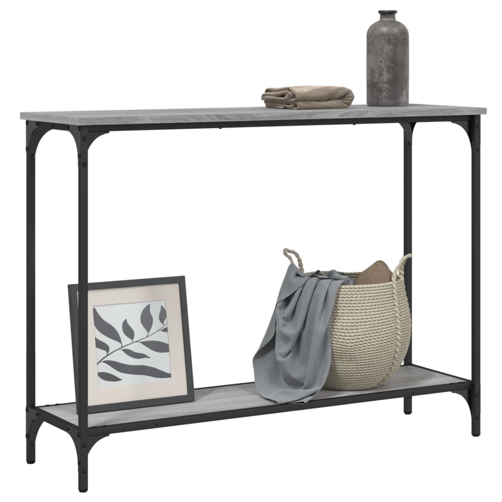 Tavolino Consolle Grigio Sonoma 101x30,5x75cm Legno Multistrato