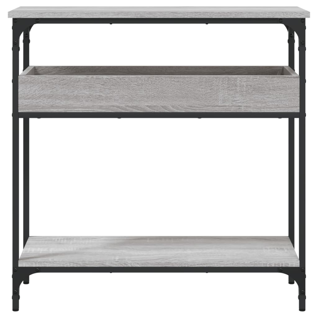 Tavolo Consolle Ripiano Grigio Sonoma 75x29x75cm Multistrato