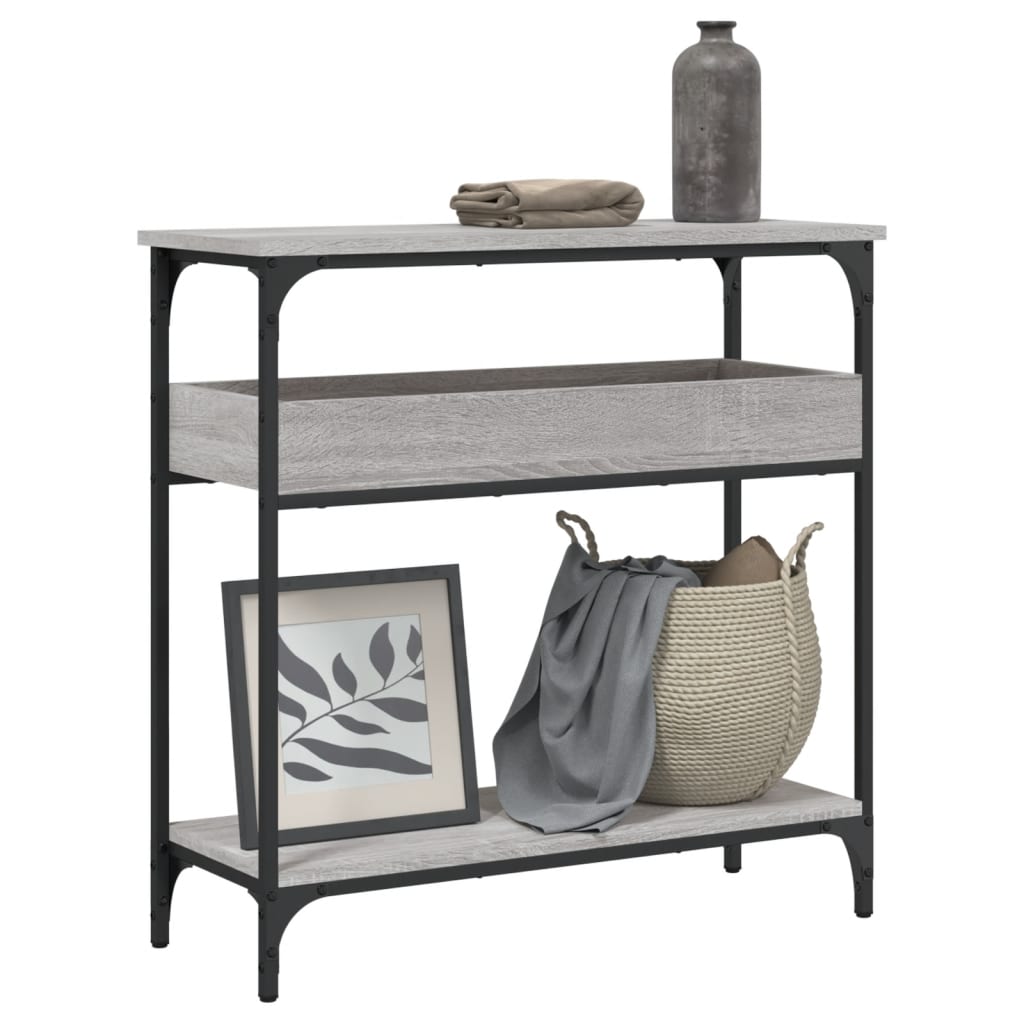 Tavolo Consolle Ripiano Grigio Sonoma 75x29x75cm Multistrato