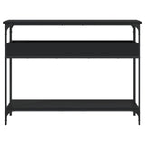 Tavolo Consolle con Ripiano Nero 100x29x75cm Legno Multistrato