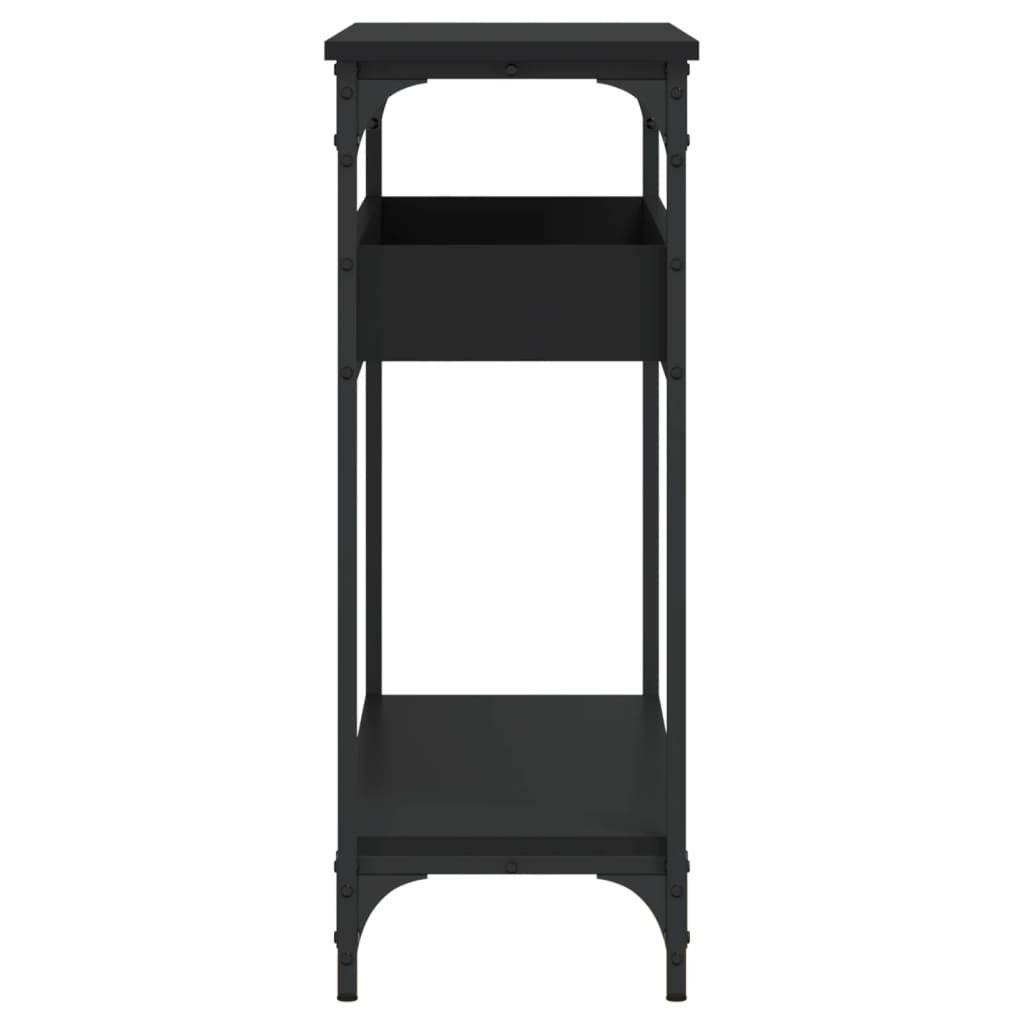 Tavolo Consolle con Ripiano Nero 100x29x75cm Legno Multistrato