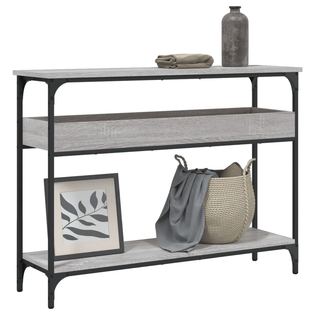 Tavolo Consolle Ripiano Grigio Sonoma 100x29x75cm Multistrato