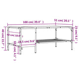 Tavolino Salotto Ripiano Rovere Fumo 100x51x40cm Multistrato