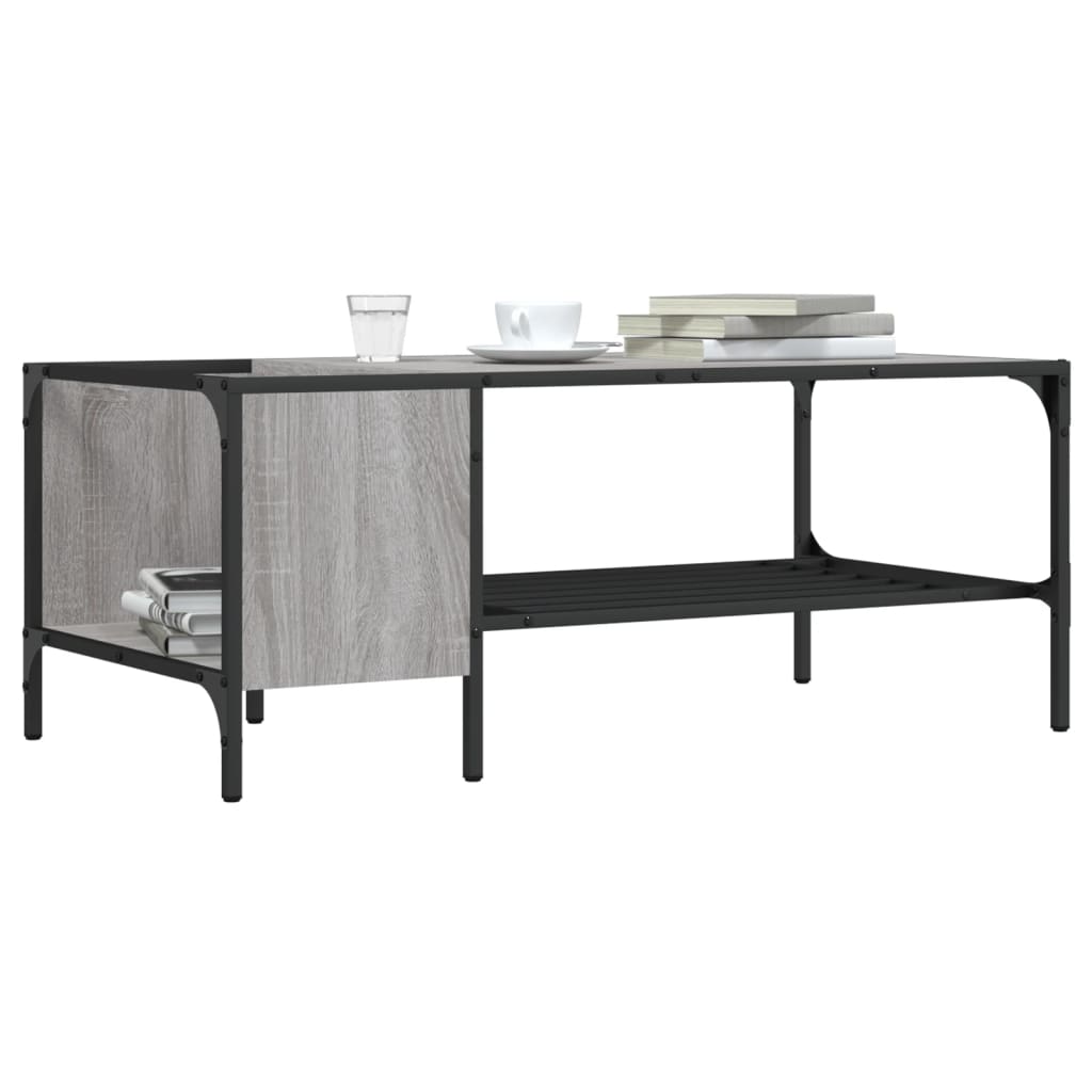 Tavolino Salotto Ripiano Grigio Sonoma 100x51x40cm Multistrato