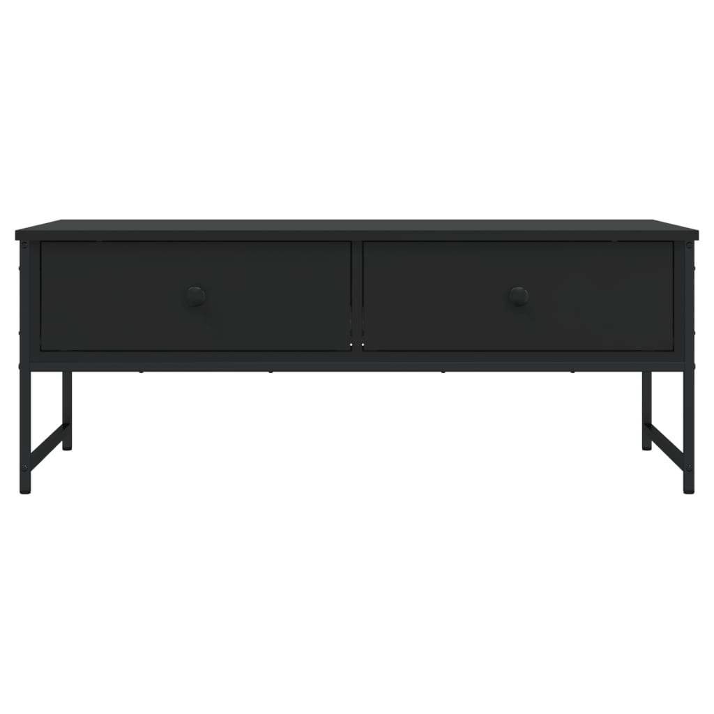 Tavolino da Salotto Nero 101x49x39,5 cm in Legno Multistrato