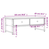 Tavolino Salotto Rovere Marrone 101x49x39,5cm Legno Multistrato