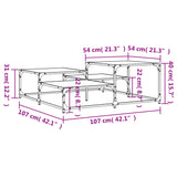 Tavolino da Salotto Rovere Fumo 107x107x40 cm Legno Multistrato