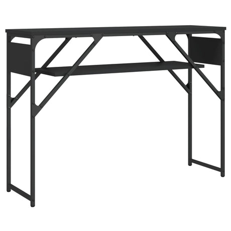 Tavolo Consolle con Ripiano Nero 105x30x75cm Legno Multistrato