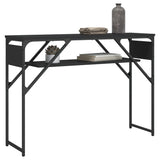 Tavolo Consolle con Ripiano Nero 105x30x75cm Legno Multistrato