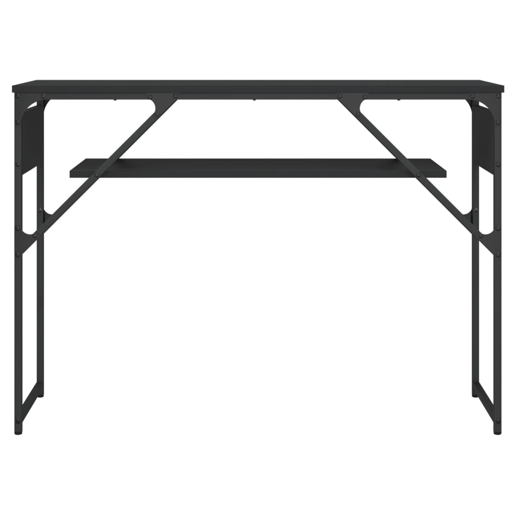 Tavolo Consolle con Ripiano Nero 105x30x75cm Legno Multistrato