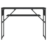 Tavolo Consolle con Ripiano Nero 105x30x75cm Legno Multistrato