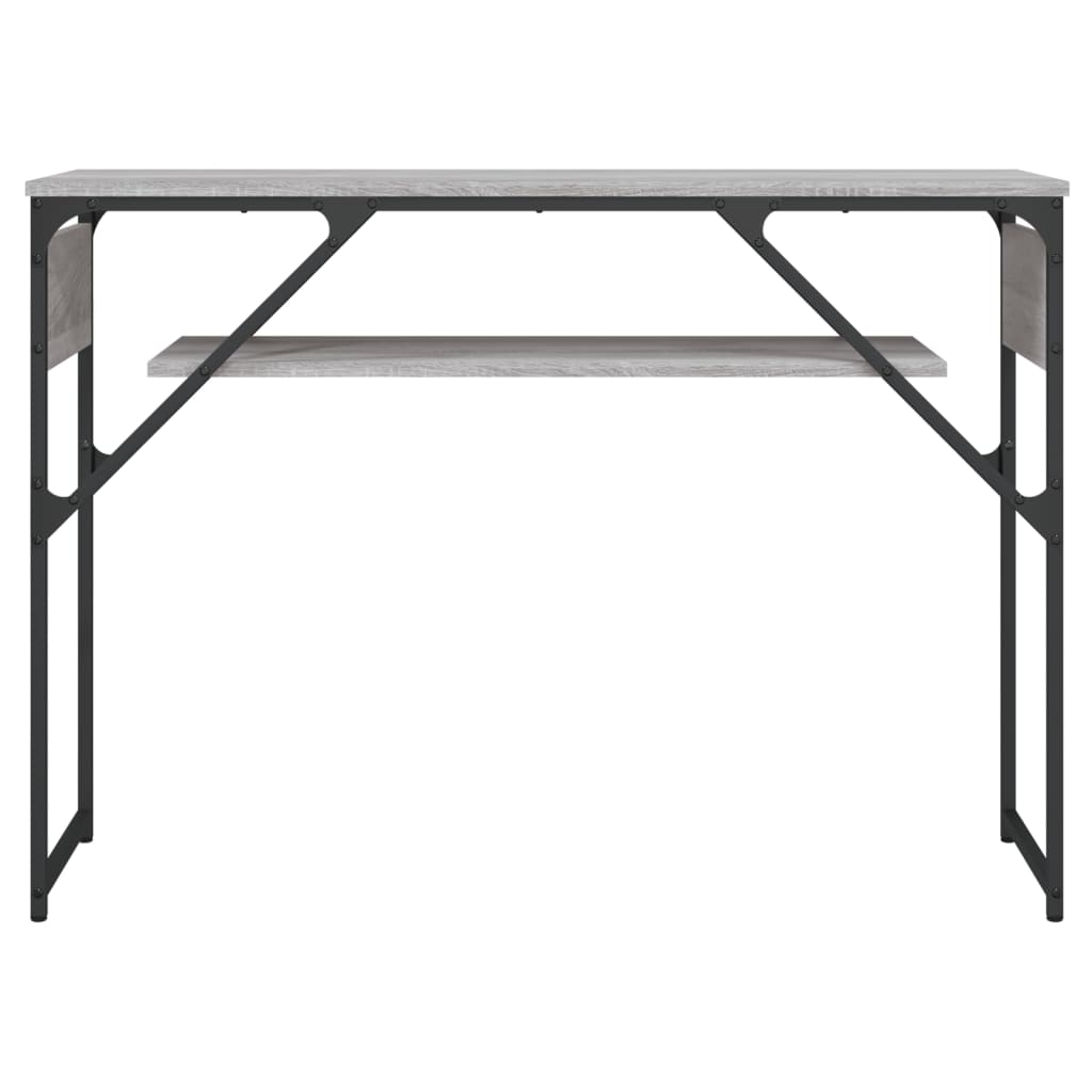 Tavolo Consolle Ripiano Grigio Sonoma 105x30x75cm Multistrato