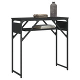 Tavolo Consolle con Ripiano Nero 75x30x75cm Legno Multistrato