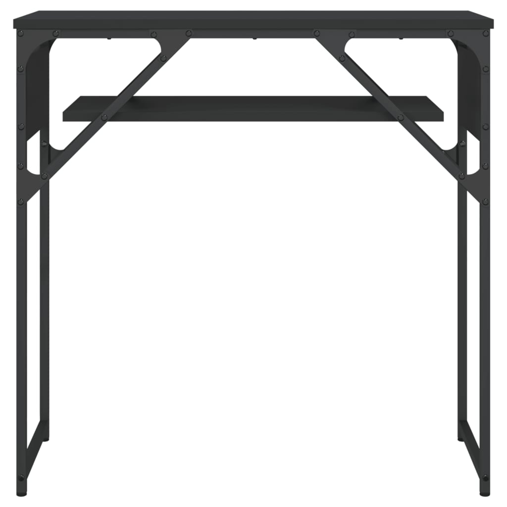 Tavolo Consolle con Ripiano Nero 75x30x75cm Legno Multistrato